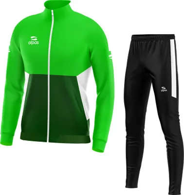 Produktbild von alpas Kinder Trainingsanzug Calcio Grün Gr. 116 Sportanzug Jogginganzug Freizeitanzug