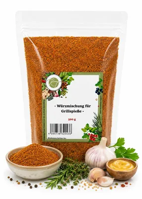 Produktbild von KT 500 g Würzmischung für Grillspieße und Schaschlik Würzsalz für Schaschlik Grillwürzmischung - 1A Qualität