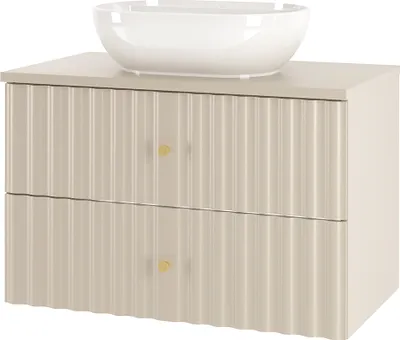Produktbild von Waschtischunterschrank mit Waschbecken 80 cm breit in kaschmir AQUINO-140