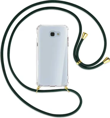 Produktbild von Handykette Backcover-Schutzhülle mit Band (Metall goldfarben) für Samsung Galaxy A5 2017 - dunkelgrün