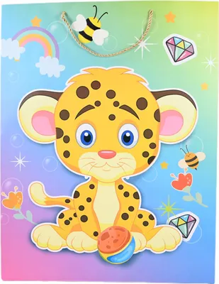 Produktbild von Große Geschenktüte Tiere 43x55cm - Bunte Geschenkverpackung für Kindergeburtstag & Feiern