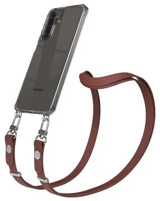 Produktbild von EAZY CASE Handykette magnetisch mit Handyhülle für Samsung Galaxy A17, Crossbody Handyband 1-1,90m verstellbar mit 2 Ösen in Braun
