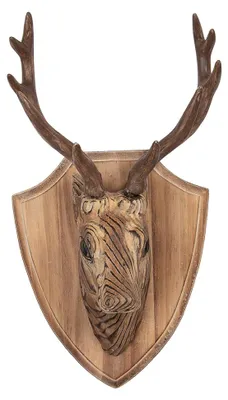 Immagine prodotto di Clayre & Eef, statuina decorativa a forma di cervo, 21x14x36 cm, colore marrone, realizzata in legno