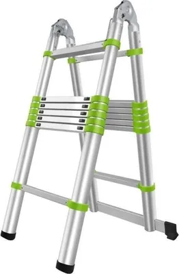 Obrázek produktu pro Dvojitý žebřík Fieldmann FZZ 4006, výsuvný do 4,4 m, max. nosnost 150 kg, hliníkové příčky, teleskopický systém