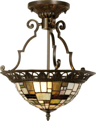 Produktbild von Clayre & Eef Deckenlampe Tiffany Ø 37x41 cm Braun Beige Metall