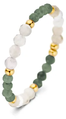 Produktbild von CO88 Collection Ring mit Naturstein – Damenring – Turmalin – Perlen – Ring mit Stein – Größe 56 – Grün – Goldfarben – 8CR-10050-56