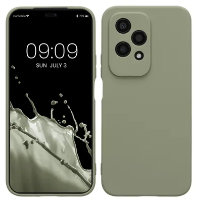 Produktbild von kwmobile Handyhülle für HONOR 200 Lite Hülle - weiches Handy Silikon Case - Schutzhülle Cover - Graugrün