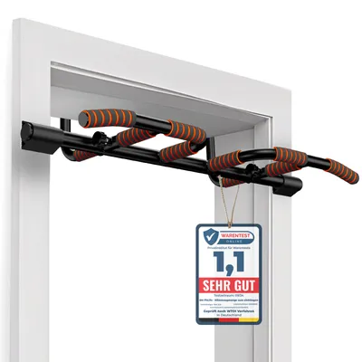 Produktbild von DH FitLife Klimmzugstange Türrahmen ohne Schrauben kein Abrutschen mit Multigriff-Positionen, Reckstange Turnstange Türreck, für Türrahmen 65-92cm