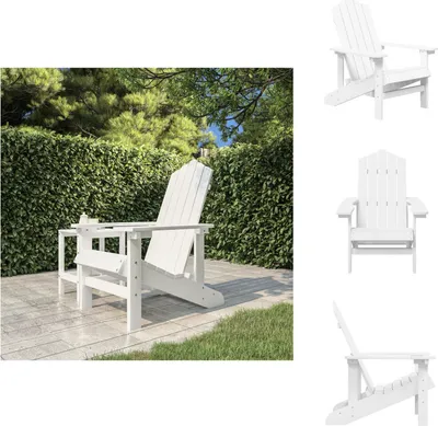 Immagine prodotto di vidaXL Sedia da giardino Adirondack HDPE bianco - Sedie da giardino