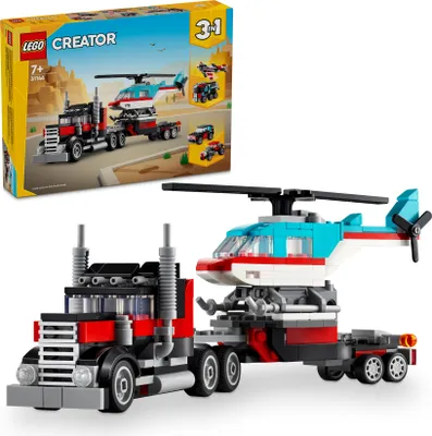 Produktbild von LEGO® Creator 3-in-1 31146 Tieflader mit Hubschrauber
