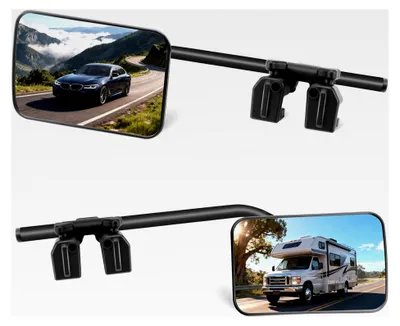 Produktbild von 2 Stück Universal Wohnwagenspiegel Zusatzspiegel für alle gängigen Fahrzeugtypen links und rechts