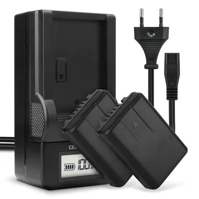 Image de CELLONIC 2x Batterie pour Appareil photo Compatible avec Panasonic HC-V130, HC-V130K, HC-V201, VW-VBY100 - (850mAh, 3.7V) + Chargeur