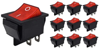Produktbild von ProRide Wippschalter KCD4-202, 2-polig, 30 x 22 mm, Rot, 10 Stück