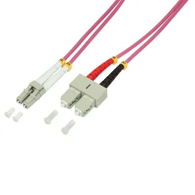 Image de LogiLink câble patch à fibres optiques, LC-Duplex - SC-Duplex, OM4, 1,0 m