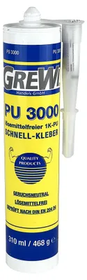 Produktbild von Grewi Polyurethan3000: Lösemittelfreier 1K-PU-Kleber 310ml/470g, universell einsetztbarer Polyurethan Montageklebstoff