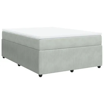Image de vidaXL Lit boxspring avec matelas gris clair 140x200 cm velours