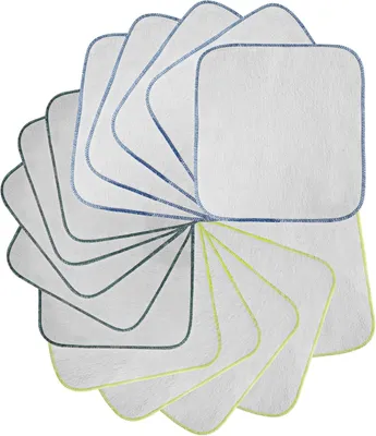 Produktbild von Waschlappen Set von 15, 21x21 cm, wiederverwendbare Baumwolltücher, für Babypflege