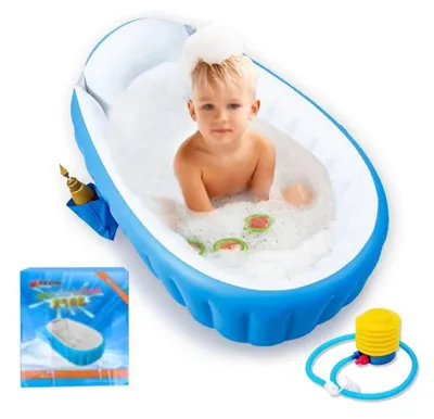 Produktbild von Aufblasbare Babybadewanne 0-3 Jahre, rutschfest, faltbar, für Garten