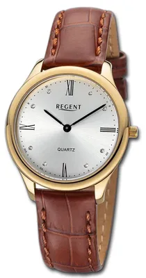 Imagen del producto de Reloj de pulsera de cuero, color negro, para mujer, con movimiento analógico, correa de cuero Regent, modelo D3UR2104084