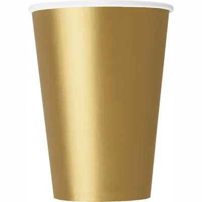 Produktbild von Goldener Pappbecher 266 ml, Höhe 22,86 cm, Ø 8,26 cm