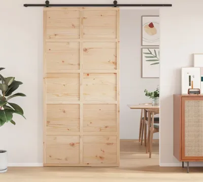 Zdjęcie produktu dla vidaXL Drzwi do stodoły 100x208 cm lite drewno sosnowe
