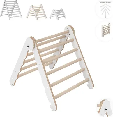 Imagen del producto de Estructura de escalada para interiores. Triángulo de escalada de madera. Juguete de escalada para niños. Torre de escalada. Arco de escalada. Juguete Montessori con forma de estructura de escalada