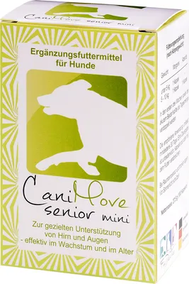 Produktbild von CaniMove senior mini - Ergänzungsfutter für Senioren mit DHA, FloraGlo und Ginkgo für Augen und Gehirn im Alter