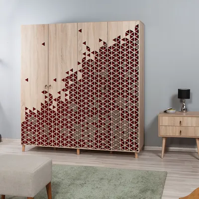 Obrázek produktu pro Skye Decor, İmaj-122, šatní skříň, dub Sonoma, 100 % MELAMINEM POVLÁKNĚNÉ PANELY, 180 x 52 x 192 cm