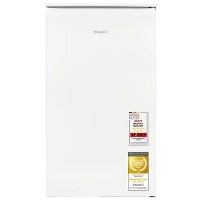 Produktbild von Exquisit Kühlschrank mit 3-Gefrierfach 82 l | leise 38 dB | kompakt 48 cm breit | LED-Beleuchtung | Türanschlag wechselbar | KS5117-3-010E Weiss PV