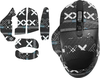 Produktbild von INF Verbesserte Griff-Mausaufkleber für Logitech G604 Schwarz