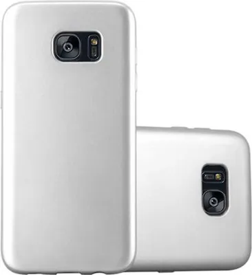 Produktbild von Cadorabo Schutzhülle für Samsung Galaxy S7 EDGE Hülle in Silber Handyhülle TPU Silikon Etui Cover Case