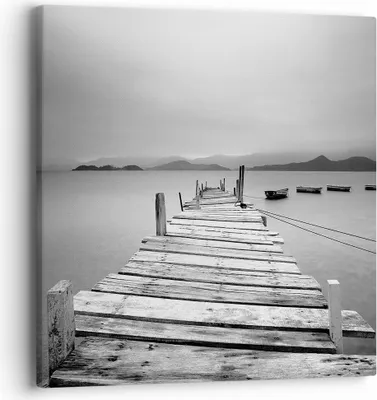 Produktbild von Bild auf Leinwand - Leinwandbild - Brücke See - 40x40cm - Wand Bild - Wanddeko - Wandbilder - Leinwanddruck - Bilder - Kunstdruck - Wanddekoration - Leinwand bilder - Wandkunst - AC40x40-3523