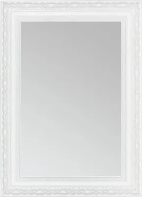 Produktbild von CLAMARO 'OTTO' Antik Wandspiegel mit Rahmen | Weiss Matt | Shabby Chic Vintage Barock Spiegel mit Holzrahmen | Barockspiegel inkl. Metall Aufhänger und Montagematerial, Größe:50x80