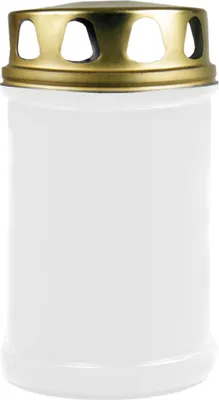 Produktbild von Grabkerze Kompositionsöllicht 48h Weiß – Grablicht mit Deckel, 2 Tage Öllicht, wetterfester Kunststoff, für Grablampe und Grableuchte