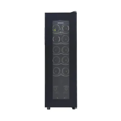 Produktbild von Heinner HRV-A45DRM12 Weinkühlschrank 45L, 12 Flaschen, LED-Display, 5 Ablage, Schwarz