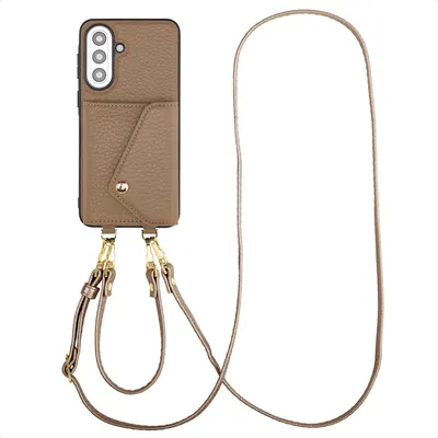 Image de Selencia Sera Étui pour téléphone avec cordon et porte-cartes pour Samsung Galaxy A57 (5G) - Taupe