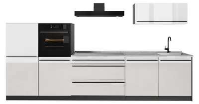 Imagen del producto de Mueble de cocina Vicco R-Line Blanco alto brillo/Antracita 340 cm encimera Mármol, Model 66523