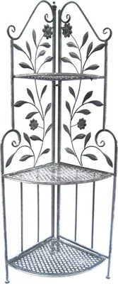 Produktbild von LEX Eckregal mit 3 Etagen 49 x 35 x 126 cm, Antik Grau