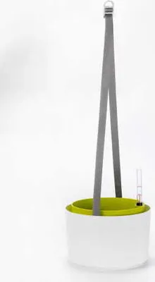 Produktbild von Plastia | Pflanzkübel Berberis - 26x18 cm - Weiß - Selbstbewässernd - Ideal für Balkon und Garten