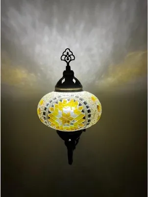 Image de Applique murale de style marocain avec mosaïque turque – Éclairage d'ambiance jaune pour votre intérieur - geel - LED