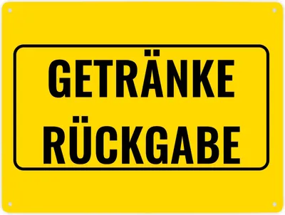 Produktbild von Metallschild XXL in 28x38 cm mit Alkohol-Spruch Getränkerückgabe
