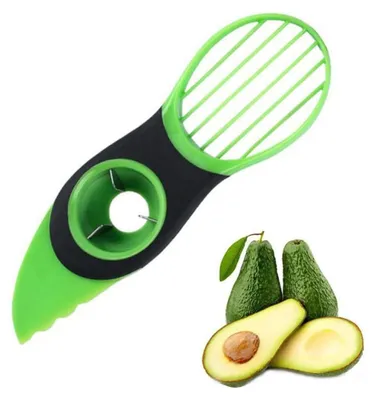 Produktbild von 3-in-1-Avocadoschneider, Avocado-Schneidmesser, Avocado-Schälmesser, Küchenhelfer zum Entkernen von Shea-Kern-Butter, Obstschälmaschine