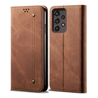 Produktbild von Hülle für Samsung Galaxy A24 4G Leder Brieftasche Flip Bookstyle Schutzhülle mit Standfunktion Braun