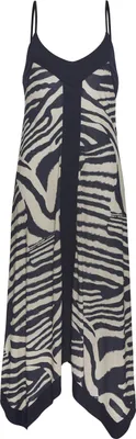 Produktbild von LASCANA Maxikleid mit asymmetrischem Saum aus Viskosejersey creme-graublau bedruckt Größe 38