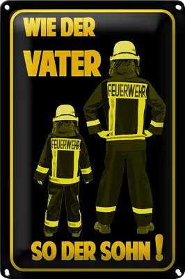Produktbild von Blechschild Spruch 18x12cm Feuerwehr wie Vater so der Sohn