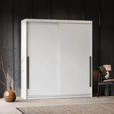 Produktbild von Schwebetürenschrank SILENTE 180 cm ohne Spiegel mit LED Weiß