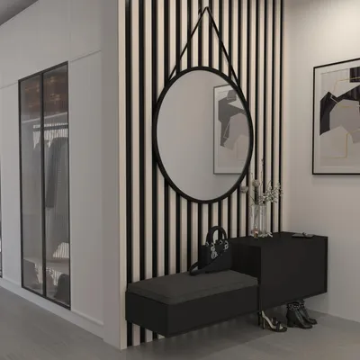 Image de Miroir rond suspendu DMITRI - noir