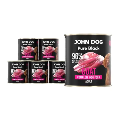 Produktbild von John Dog Hundenassfutter Pure Black Ziege - Premium Getreidefreies Hundefutter mit 96% Fleisch - Monoprotein Nassfutter für ausgewachsene Hunde 6 x 800g