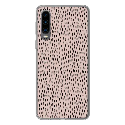 Produktbild von MuchoWow® Handyhülle Schutzhülle Hülle für Huawei P30 Polka dots - Rosa - Schwarz Silikon Softcase Handy Hülle - Kartenbesitzer