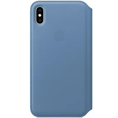 Produktbild von Apple iPhone Xs Max Hülle - Echtleder - Klapphülle - Blau